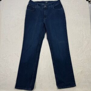 Riders by Lee Jeans Women 16M Dark Blue Straight Leg Classic Mid Rise Denim